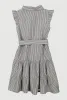 Girls Striped Tie Waist Tiered Shirt Dress sold by Rainbow