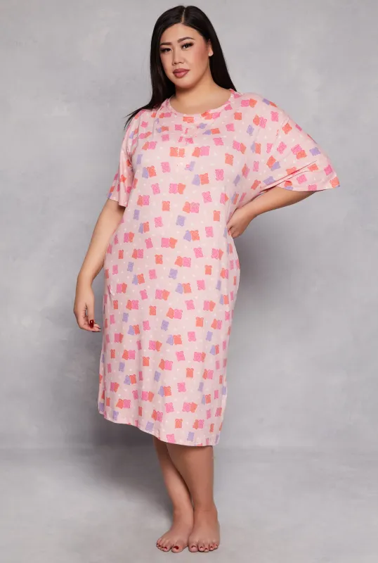 Plus Size Graphic Print Sleepshirt sold by Rainbow
