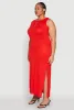 Plus Size Ribbed Knit Side Slit Maxi Tank Dress sold by Rainbow