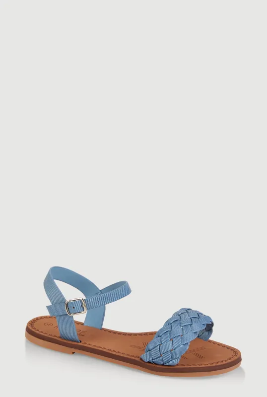 Girls Braided Band Buckle Strap Sandals sold by Rainbow