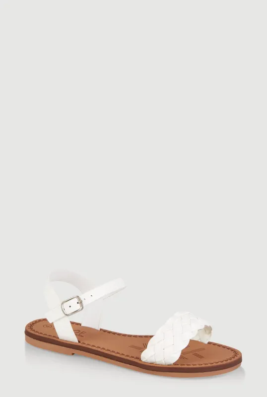 Girls Braided Band Buckle Strap Sandals sold by Rainbow