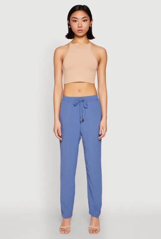 Airy Drawstring Waist Pintuck Pants sold by Rainbow