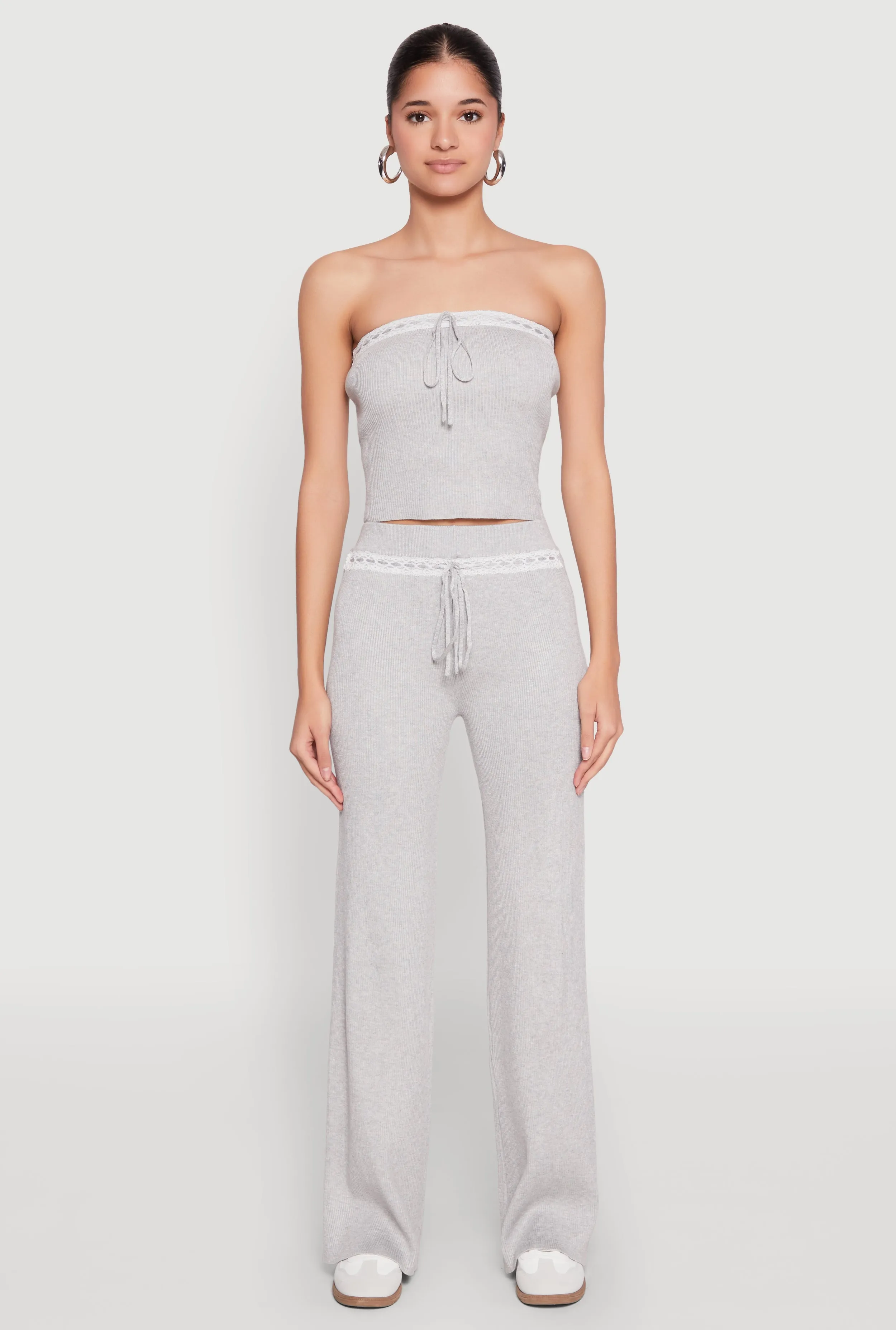 Almost Famous Drawstring Lace Trim Tube Top sold by Rainbow product image thumbnail 3