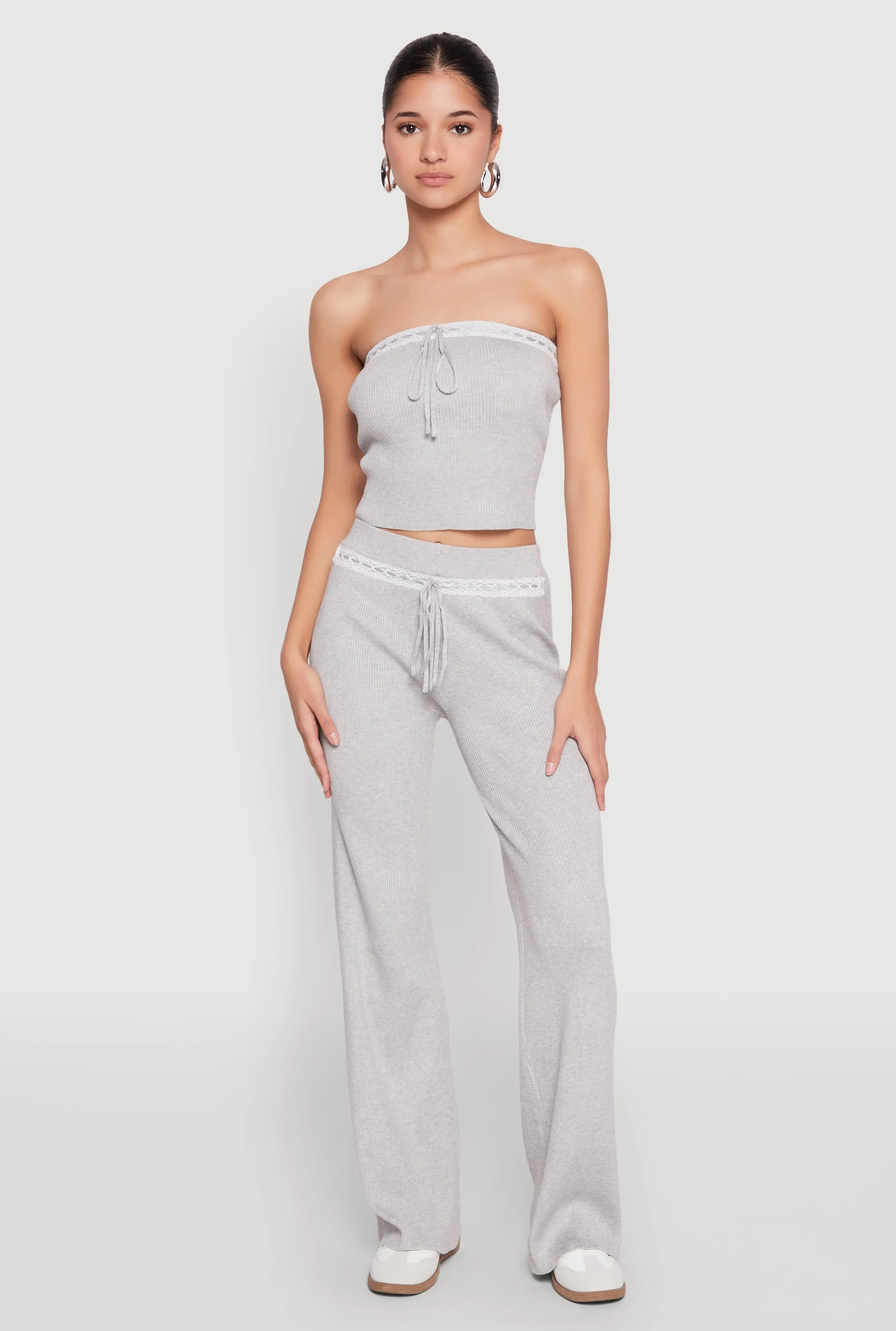 Almost Famous Drawstring Lace Trim Tube Top sold by Rainbow product image thumbnail 2