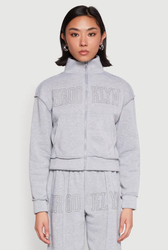 Brooklyn Zip Front Mock Neck Sweatshirt sold by Rainbow