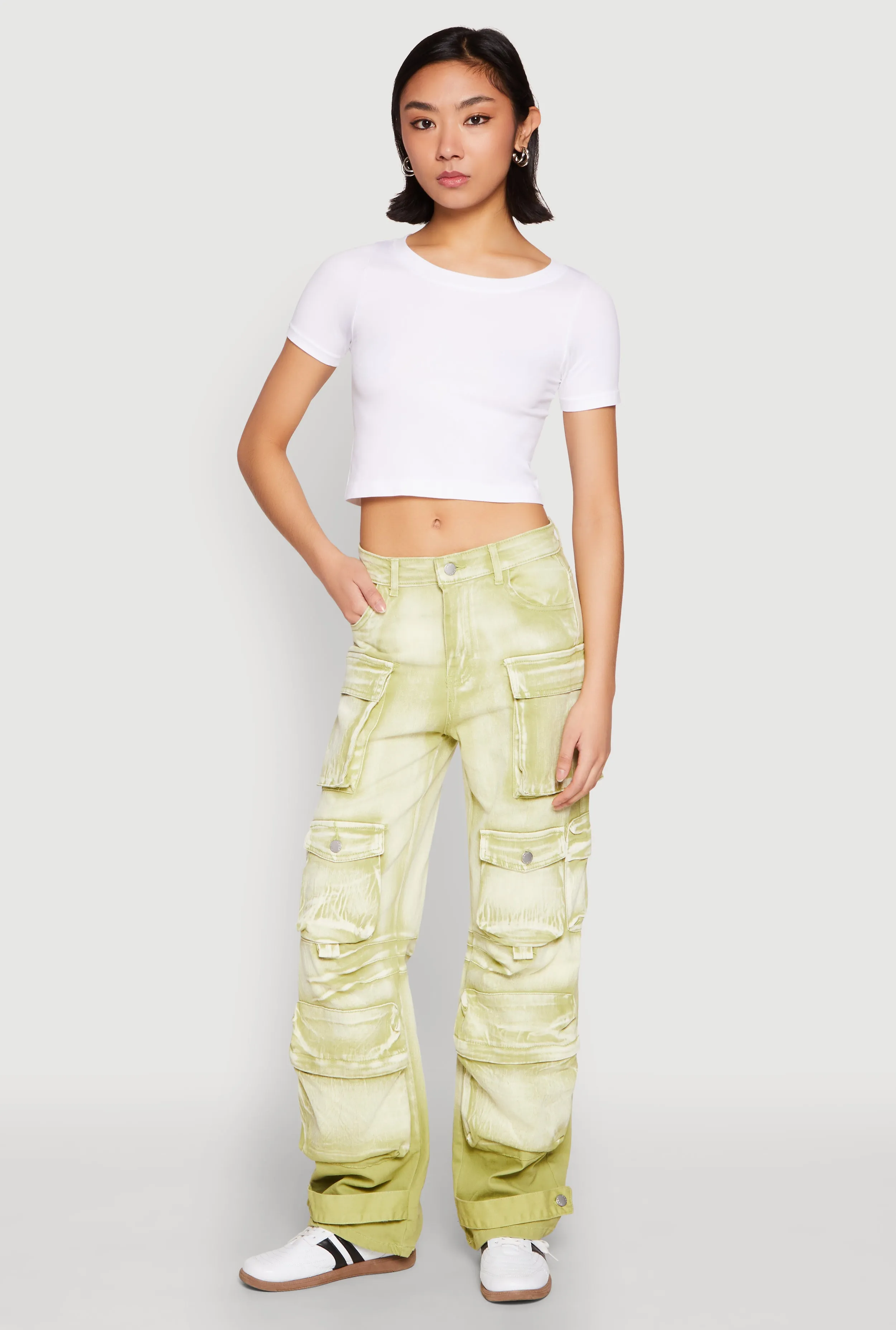 Daisy Mineral Wash Multi Pocket Cargo Jeans sold by Rainbow