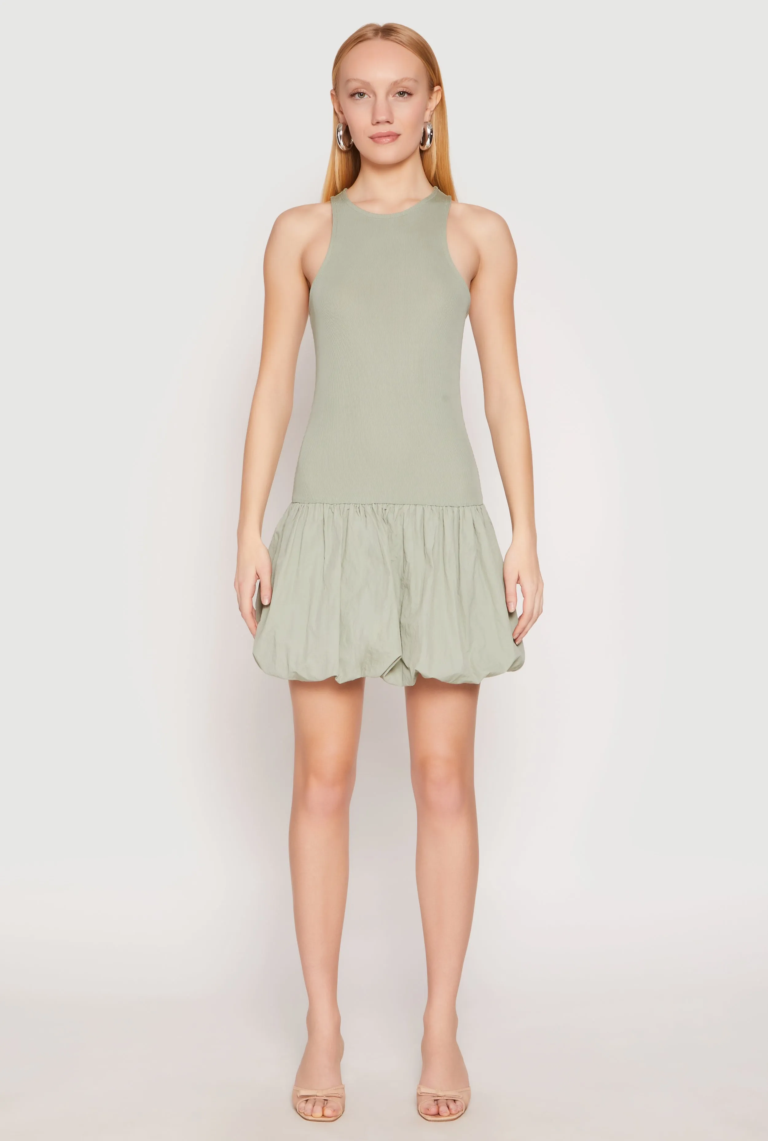 Almost Famous Racerback Tank Bubble Hem Dress sold by Rainbow