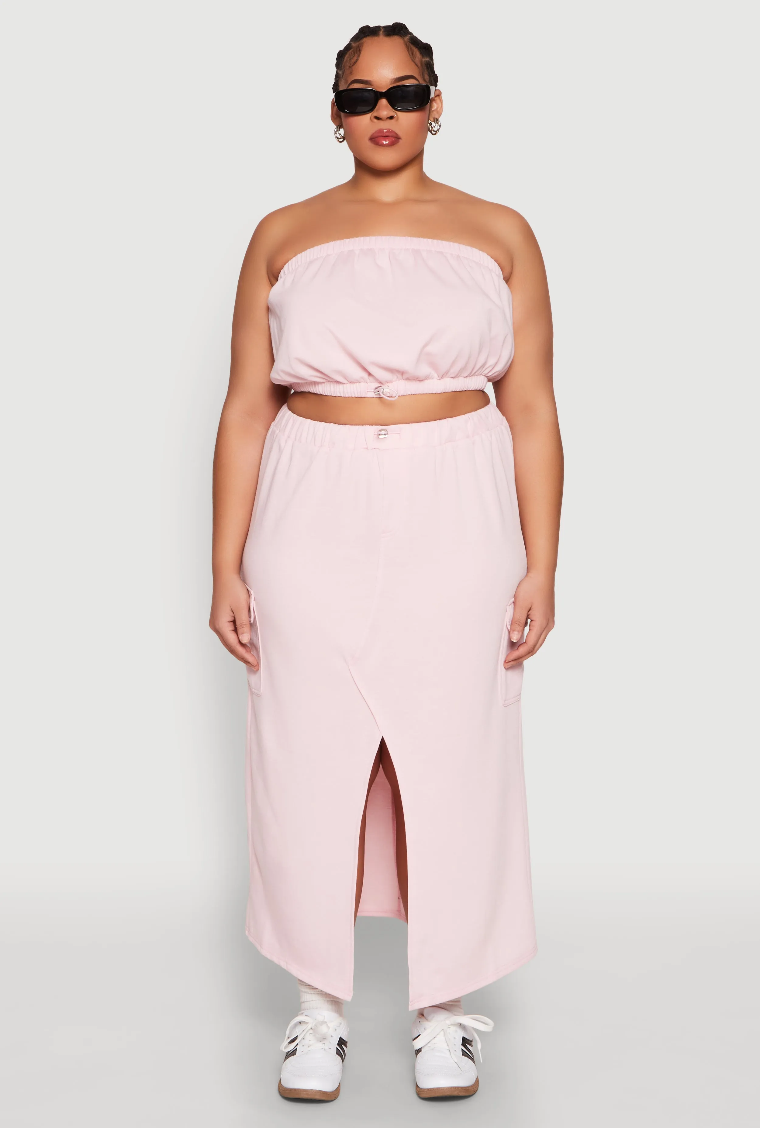 Plus Size Almost Famous Fleece Maxi Cargo Skirt sold by Rainbow