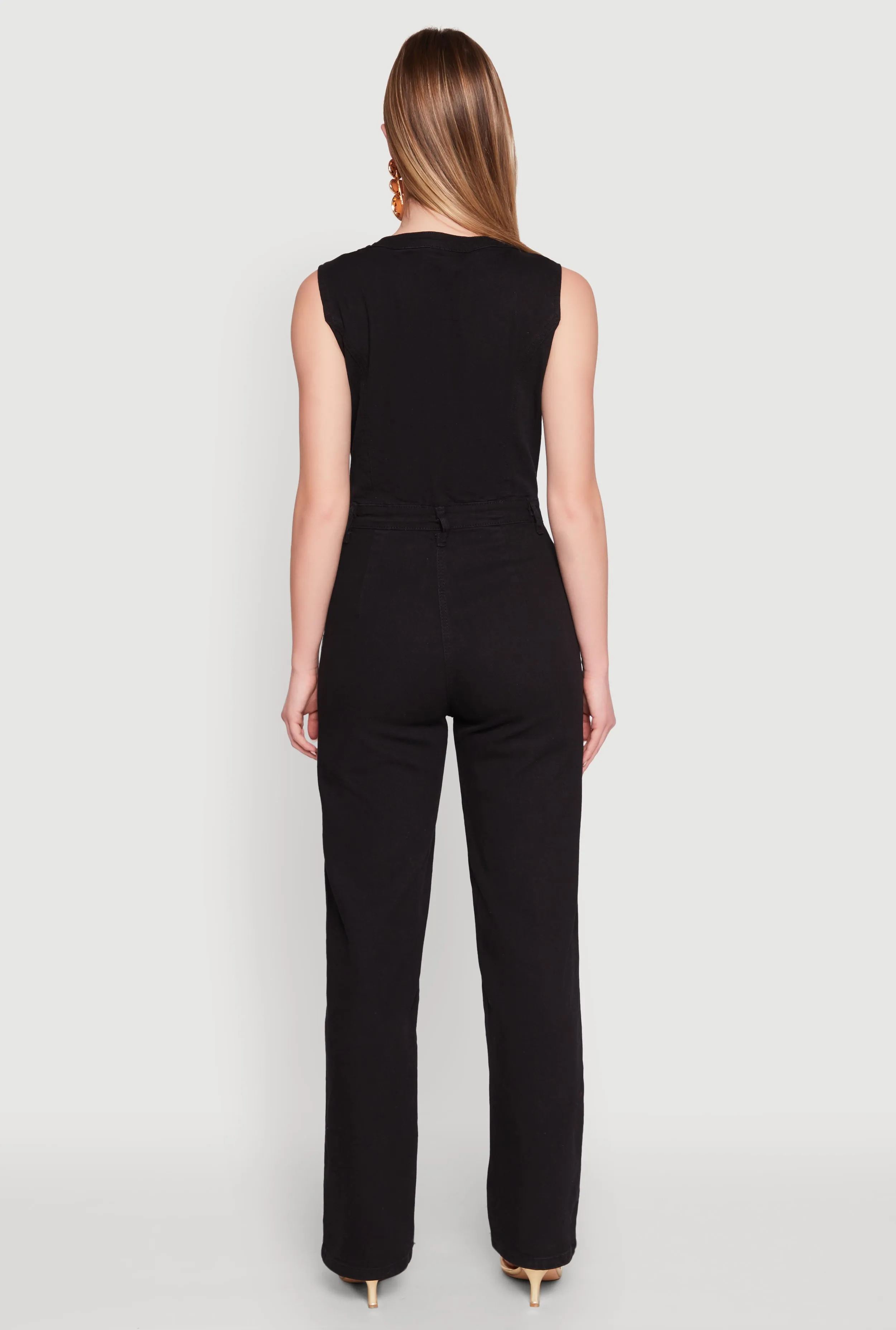 Daisy Sleeveless Button Front Denim Jumpsuit sold by Rainbow product image thumbnail 5