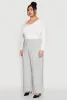 Plus Size High Waist Wide Leg Trousers sold by Rainbow