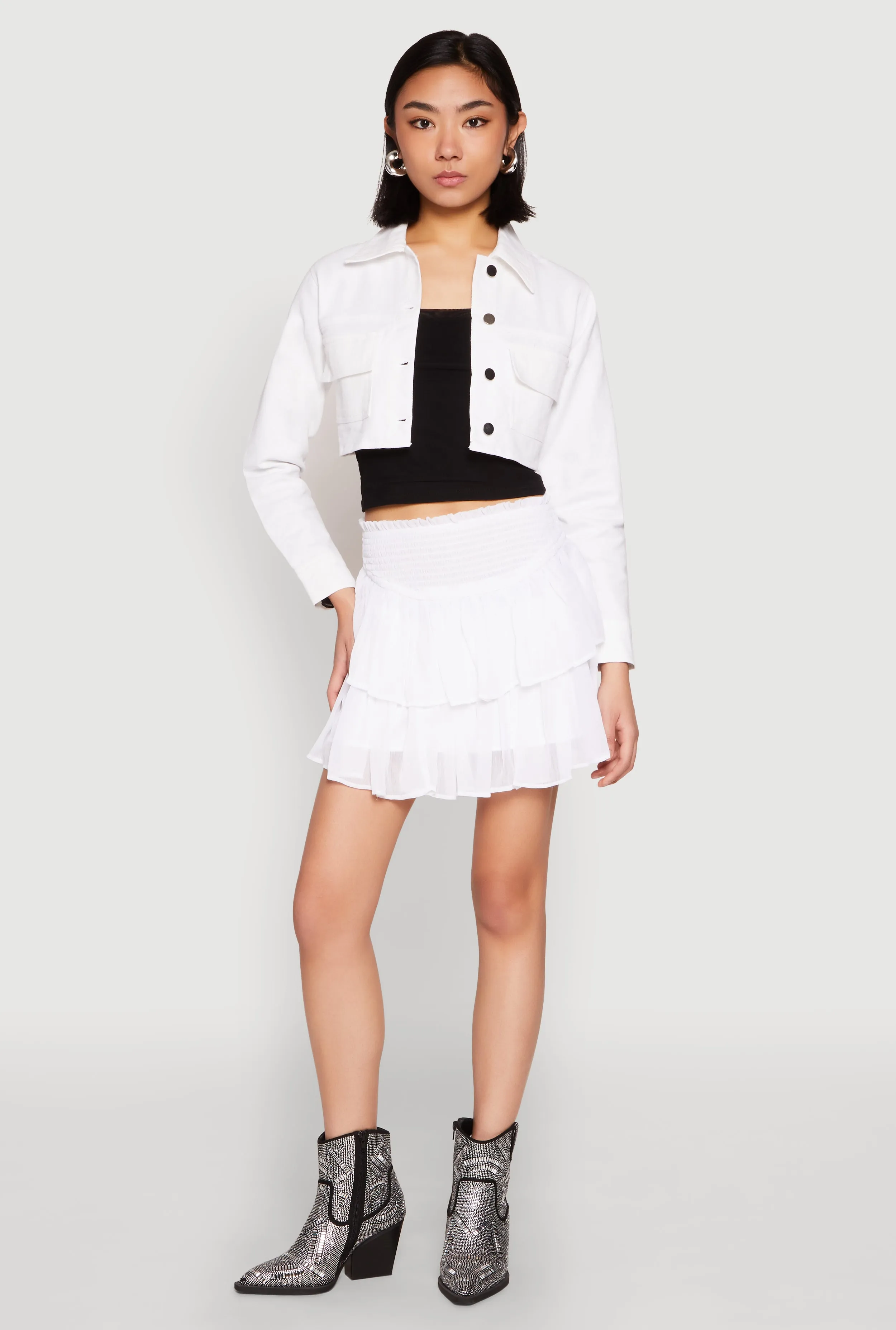 Spoon Jeans Smocked Waist Tiered Skirt sold by Rainbow product image thumbnail 2