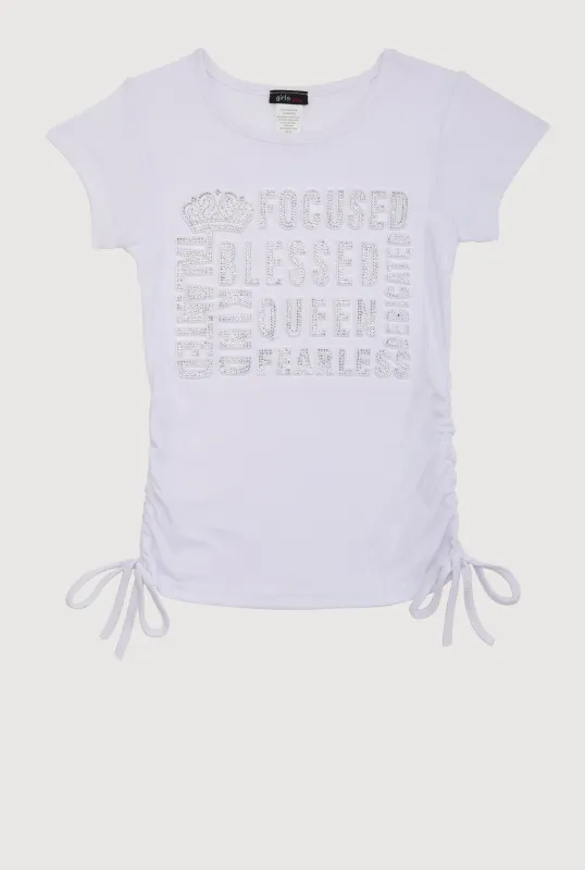 Girls 3D Rhinestone Graphic Tee sold by Rainbow