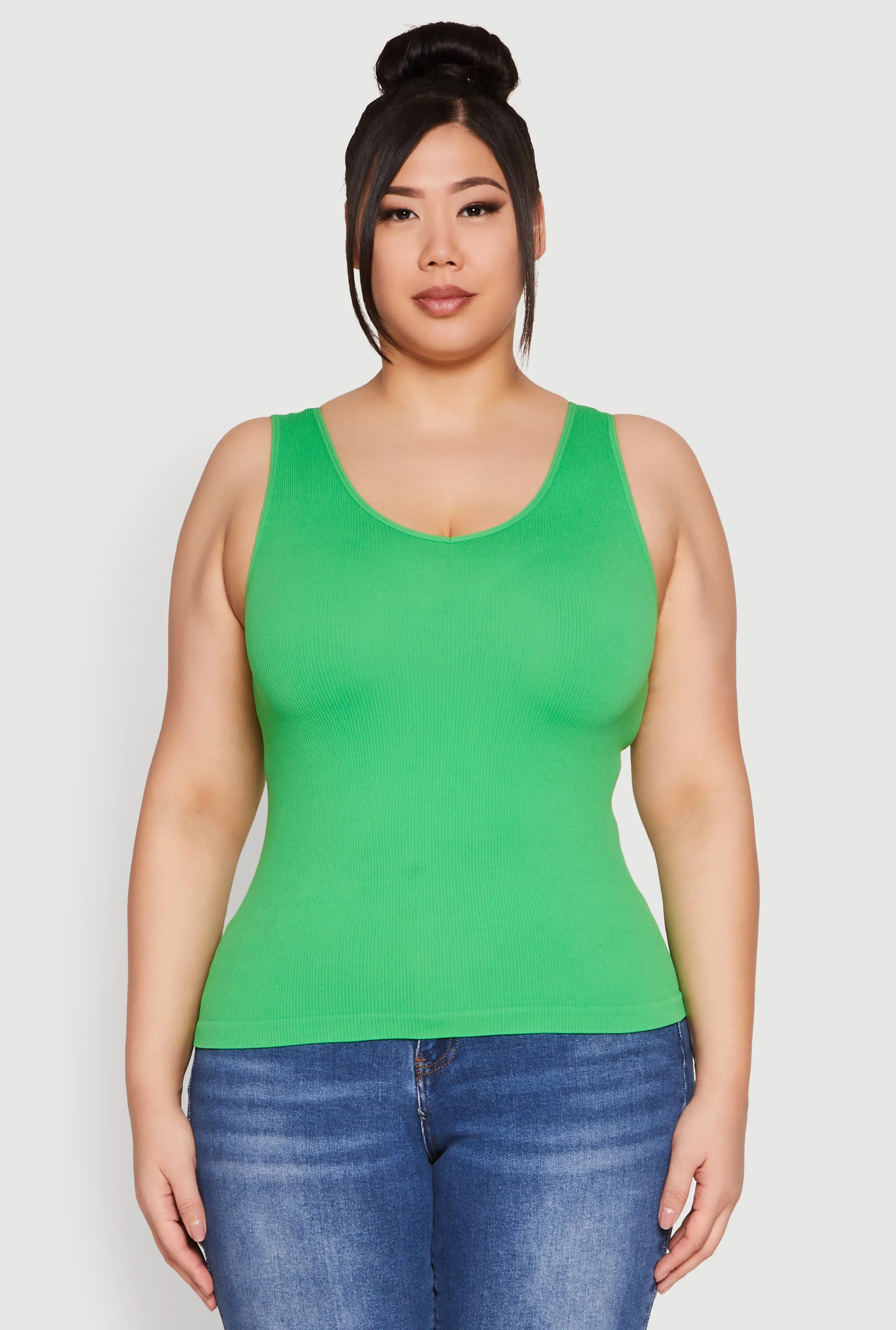 Plus Size Seamless Rib Knit Tank Top sold by Rainbow product image thumbnail 2