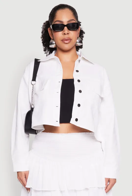 Plus Size Spoon Jeans Denim Cropped Jacket sold by Rainbow