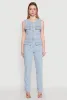 Daisy Sleeveless Button Front Denim Jumpsuit sold by Rainbow