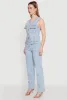 Daisy Sleeveless Button Front Denim Jumpsuit sold by Rainbow