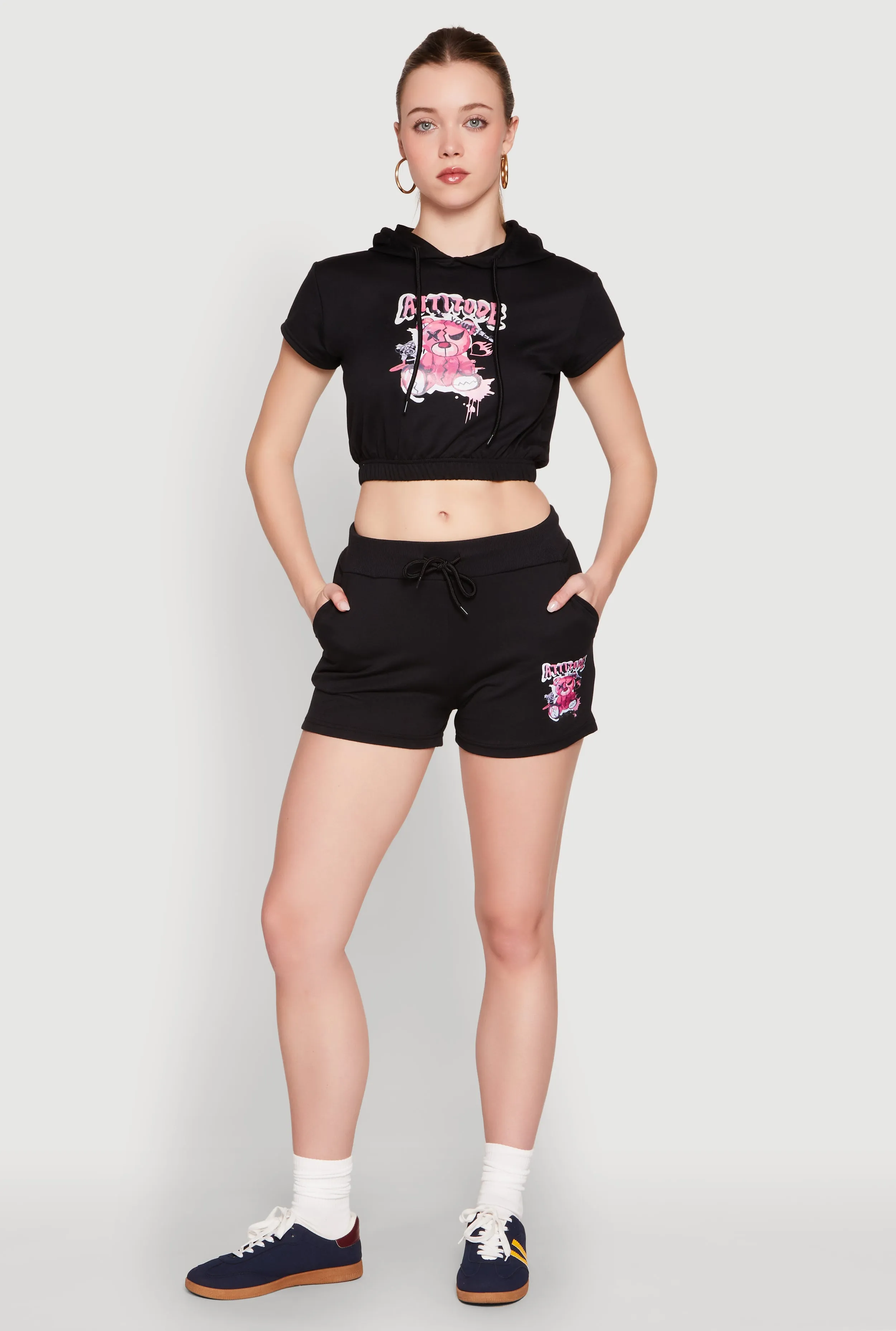 French Terry Bear Graphic Shorts sold by Rainbow product image thumbnail 2
