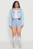 Plus Size Daisy Faux Leather Cropped Moto Jacket sold by Rainbow