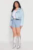 Plus Size Daisy Faux Leather Cropped Moto Jacket sold by Rainbow