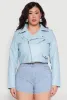Plus Size Daisy Faux Leather Cropped Moto Jacket sold by Rainbow