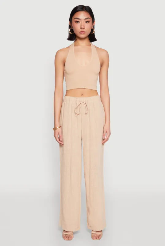 Gauze Knit Wide Leg Pants sold by Rainbow