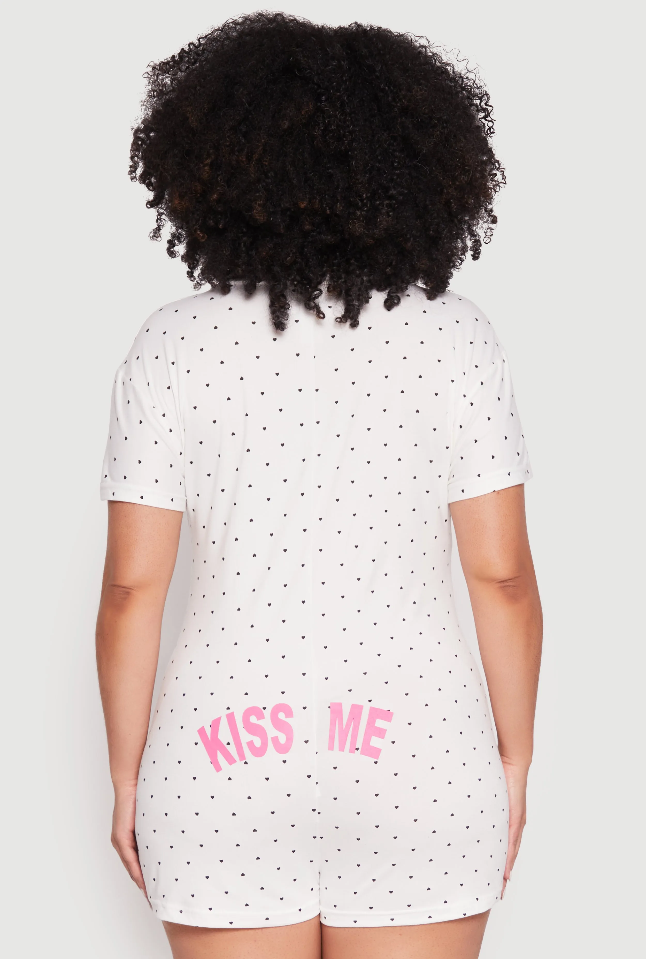 Plus Size Kiss Me Pajama Romper sold by Rainbow product image thumbnail 3
