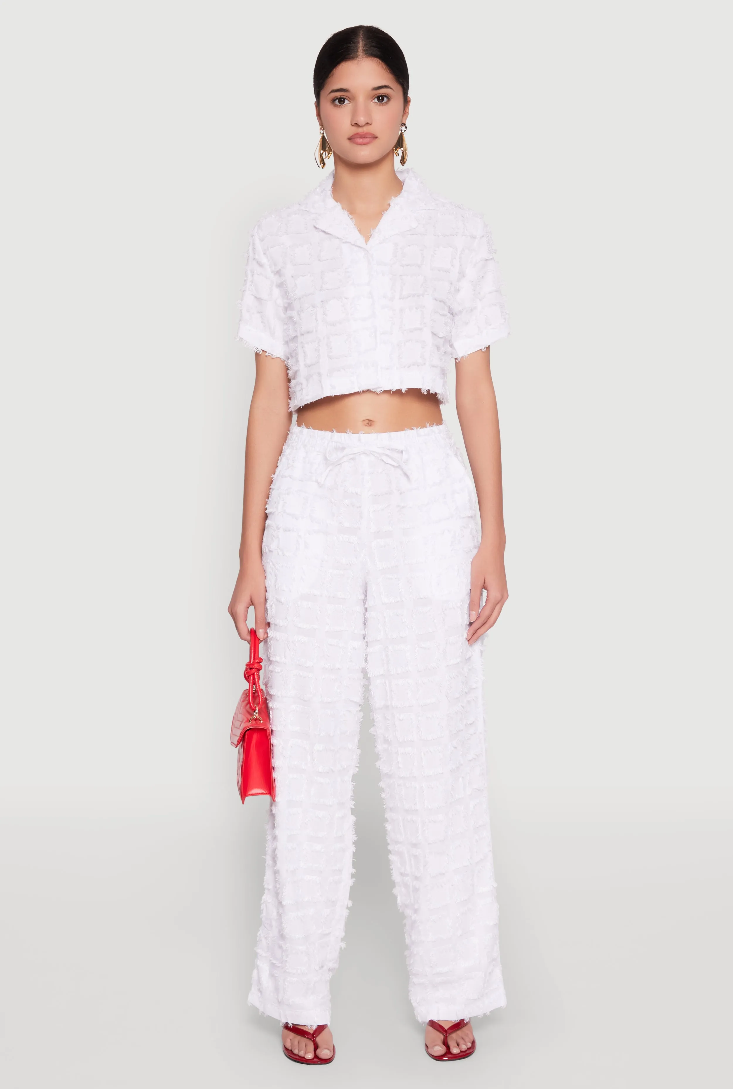 Spoon Jeans Plaid Frayed Cropped Shirt sold by Rainbow product image thumbnail 2