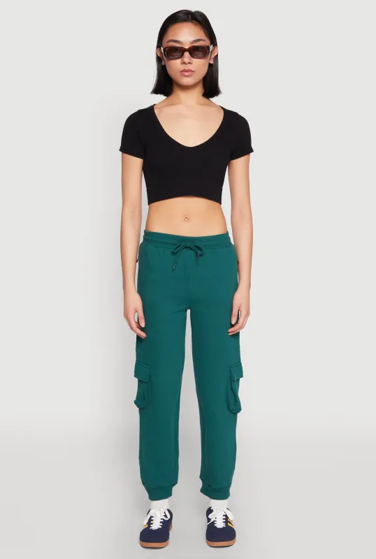 Fleece Cargo Drawstring Joggers sold by Rainbow