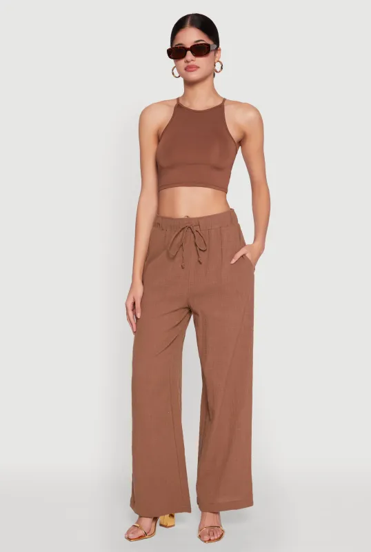 Gauze Knit Wide Leg Pants sold by Rainbow