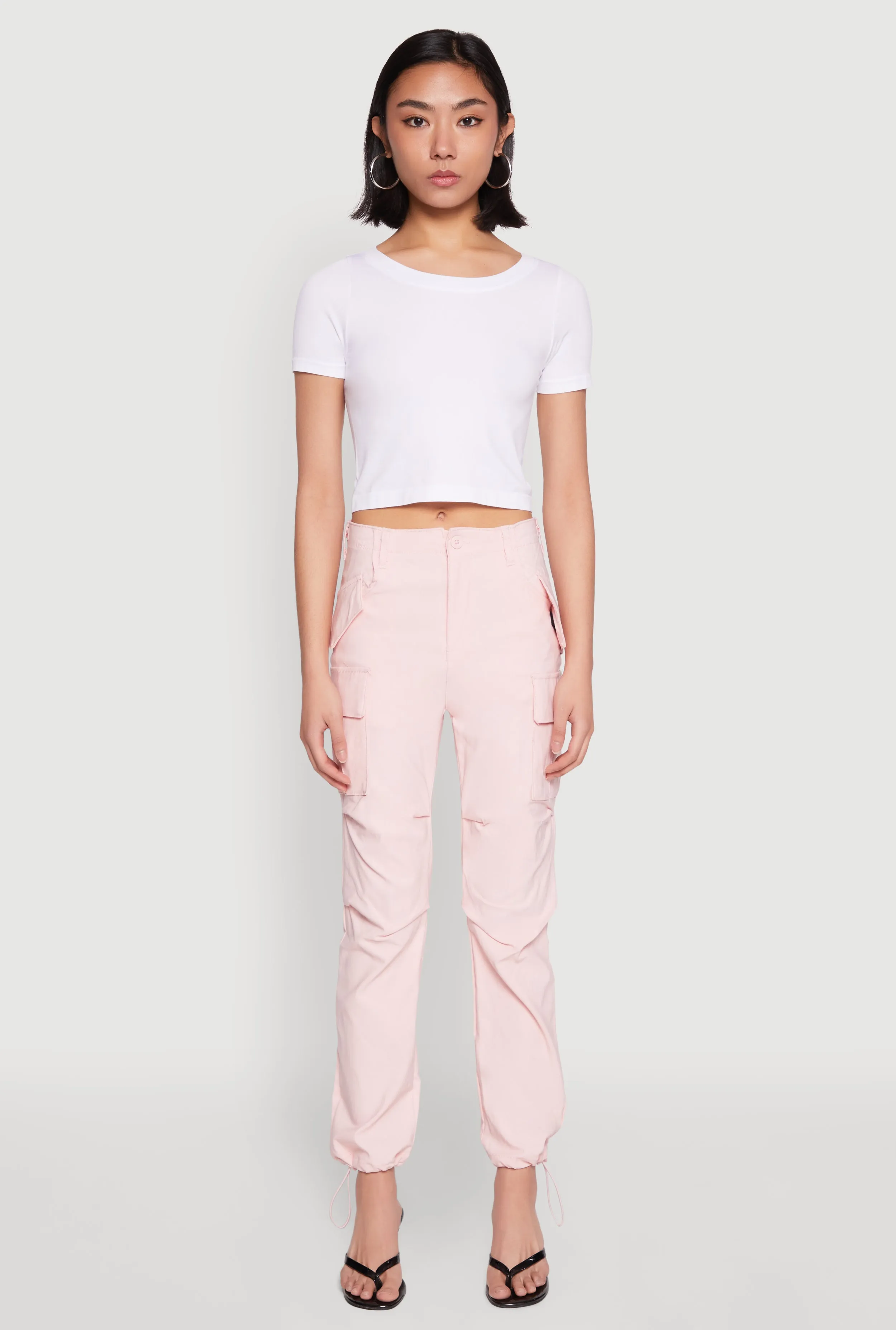 Toggle Drawstring Hem Utility Pants sold by Rainbow