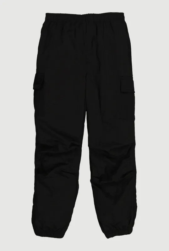 Girls Nylon Parachute Cargo Joggers sold by Rainbow