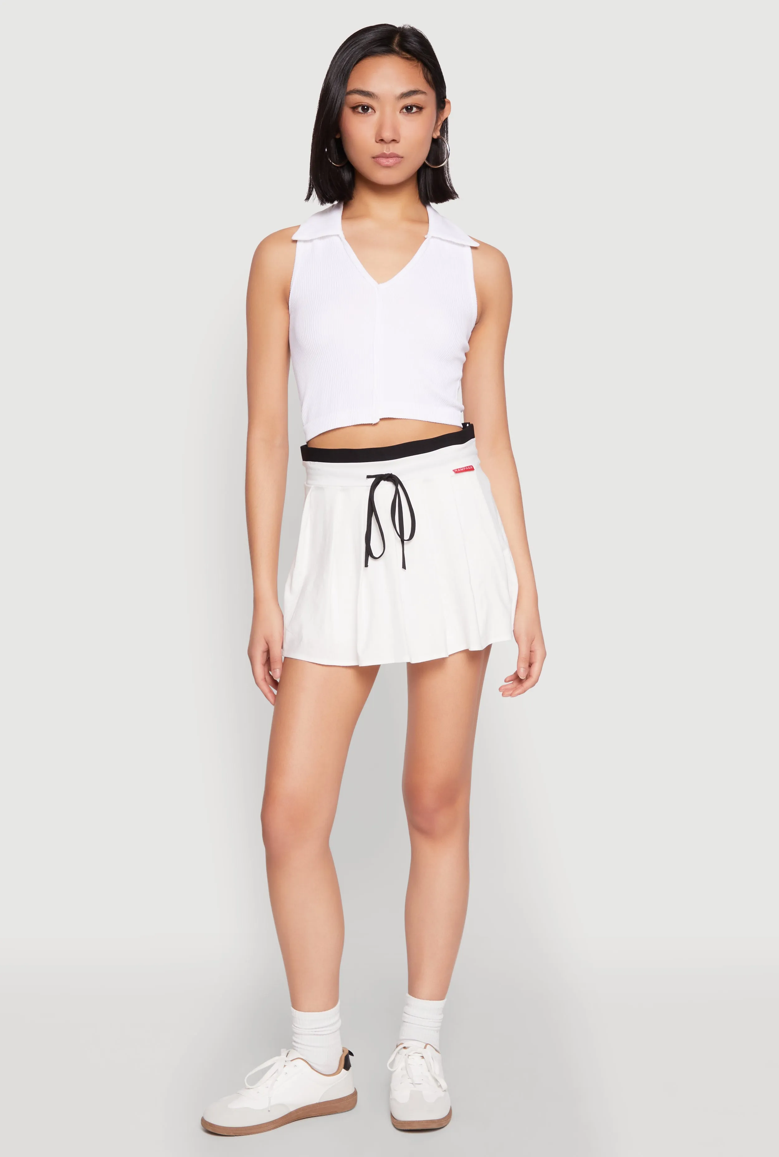 Contrast Waistband Drawstring Pleated Skirt sold by Rainbow product image thumbnail 2