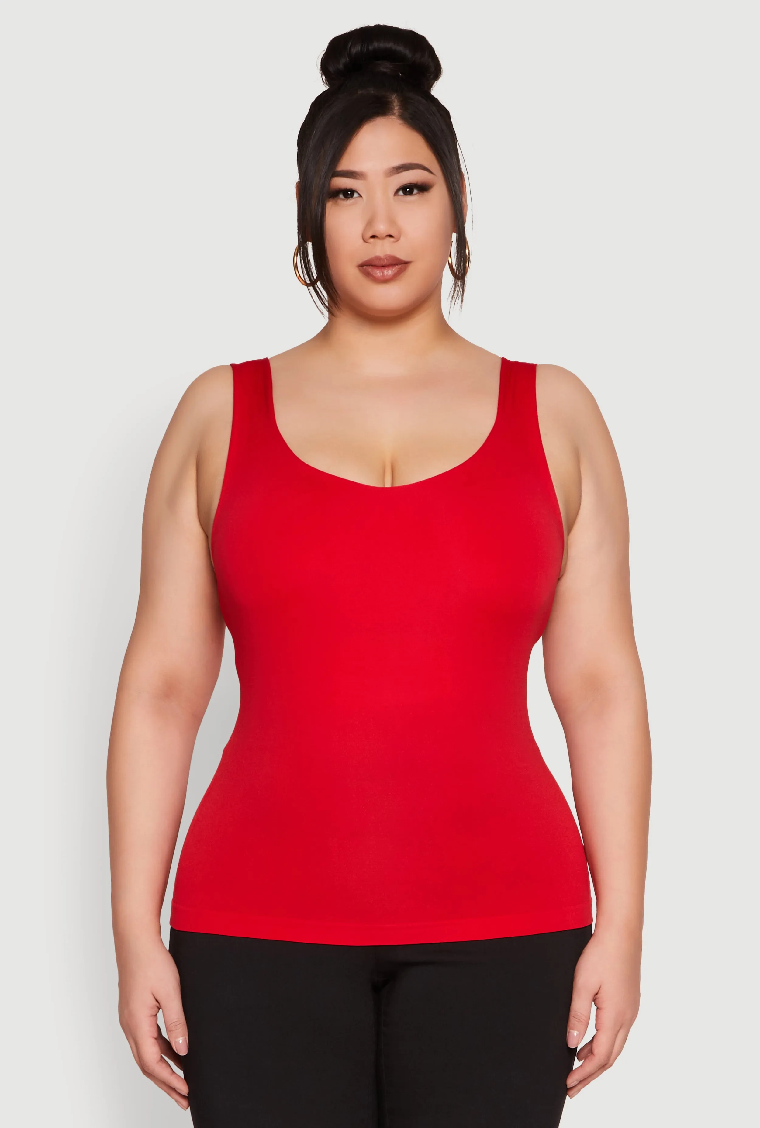 Plus Size Seamless Shelf Bra Tank Top sold by Rainbow product image thumbnail 2