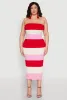Plus Size Striped Midi Skirt sold by Rainbow