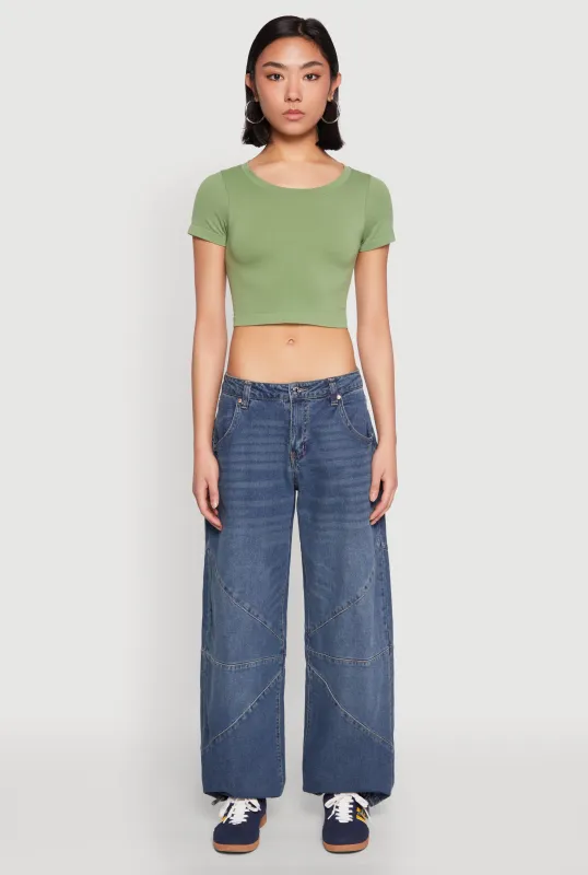 Seamless Short Sleeve Crop Top sold by Rainbow