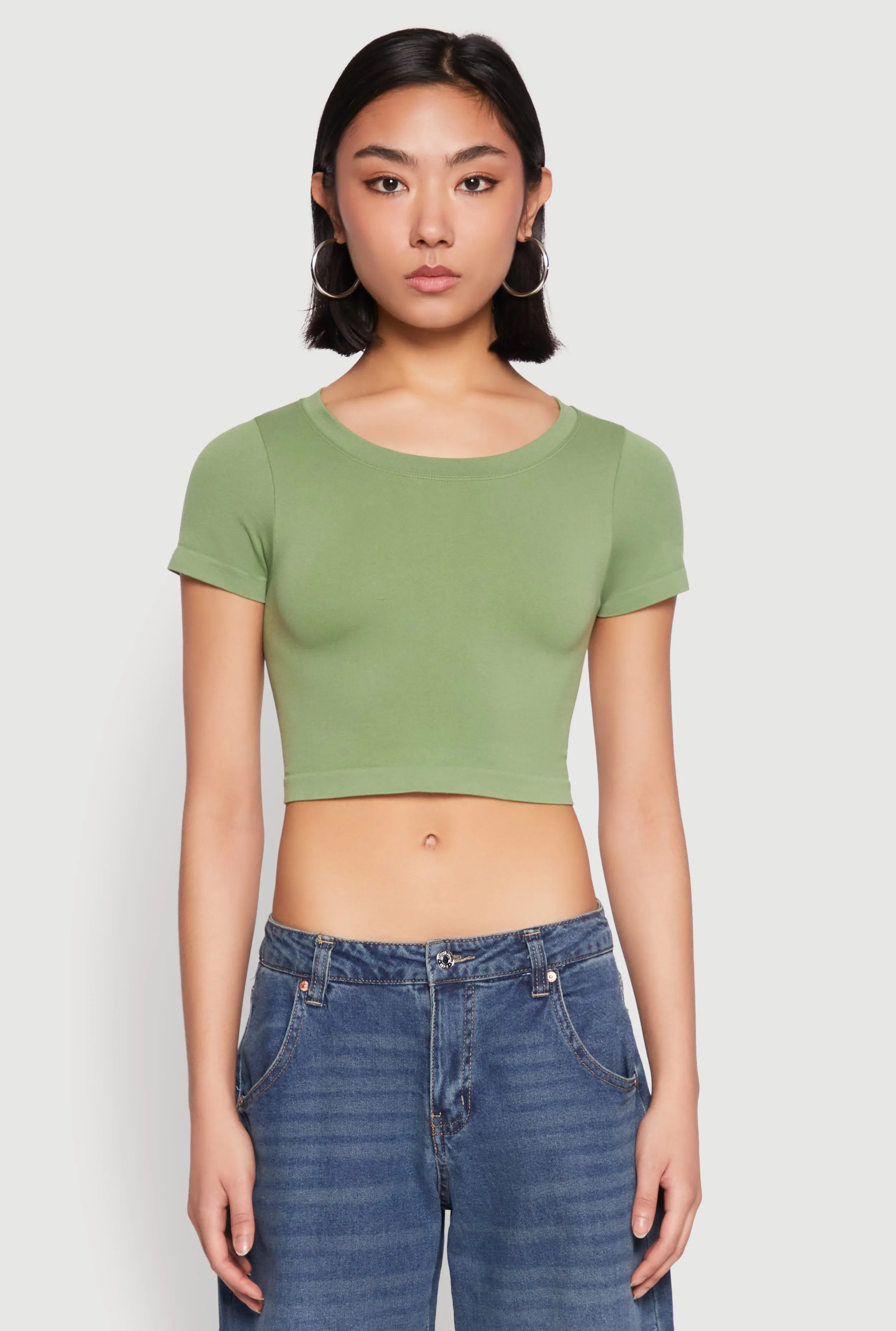 Seamless Short Sleeve Crop Top sold by Rainbow product image thumbnail 2