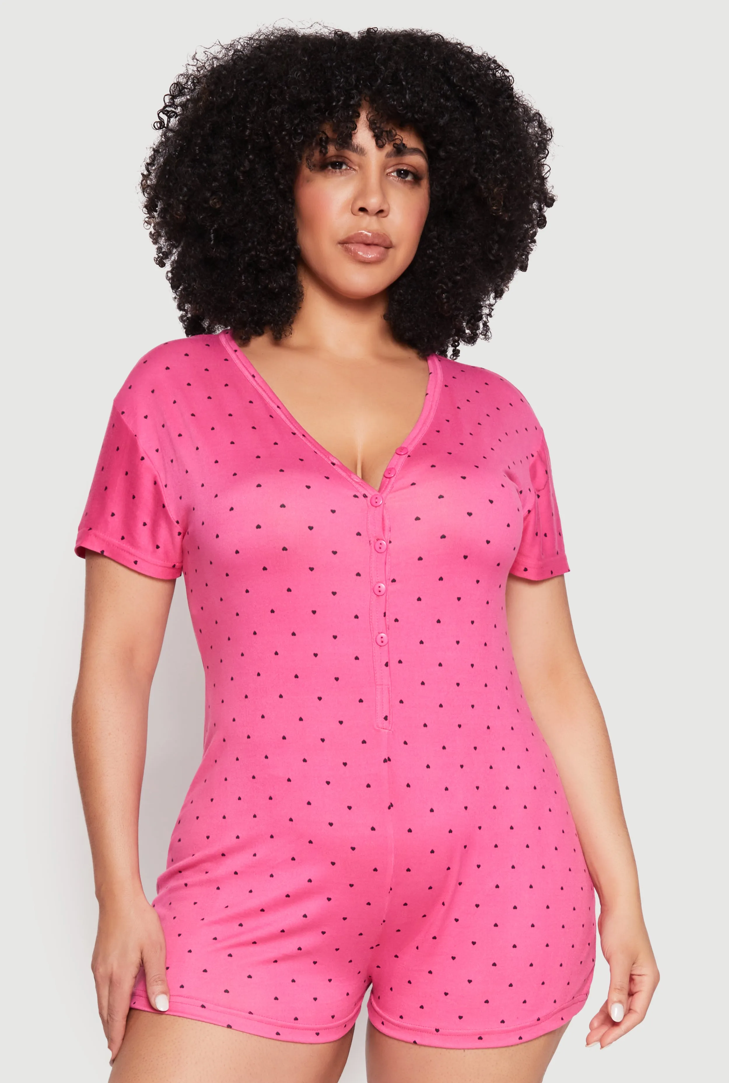 Plus Size Kiss Me Pajama Romper sold by Rainbow product image thumbnail 2