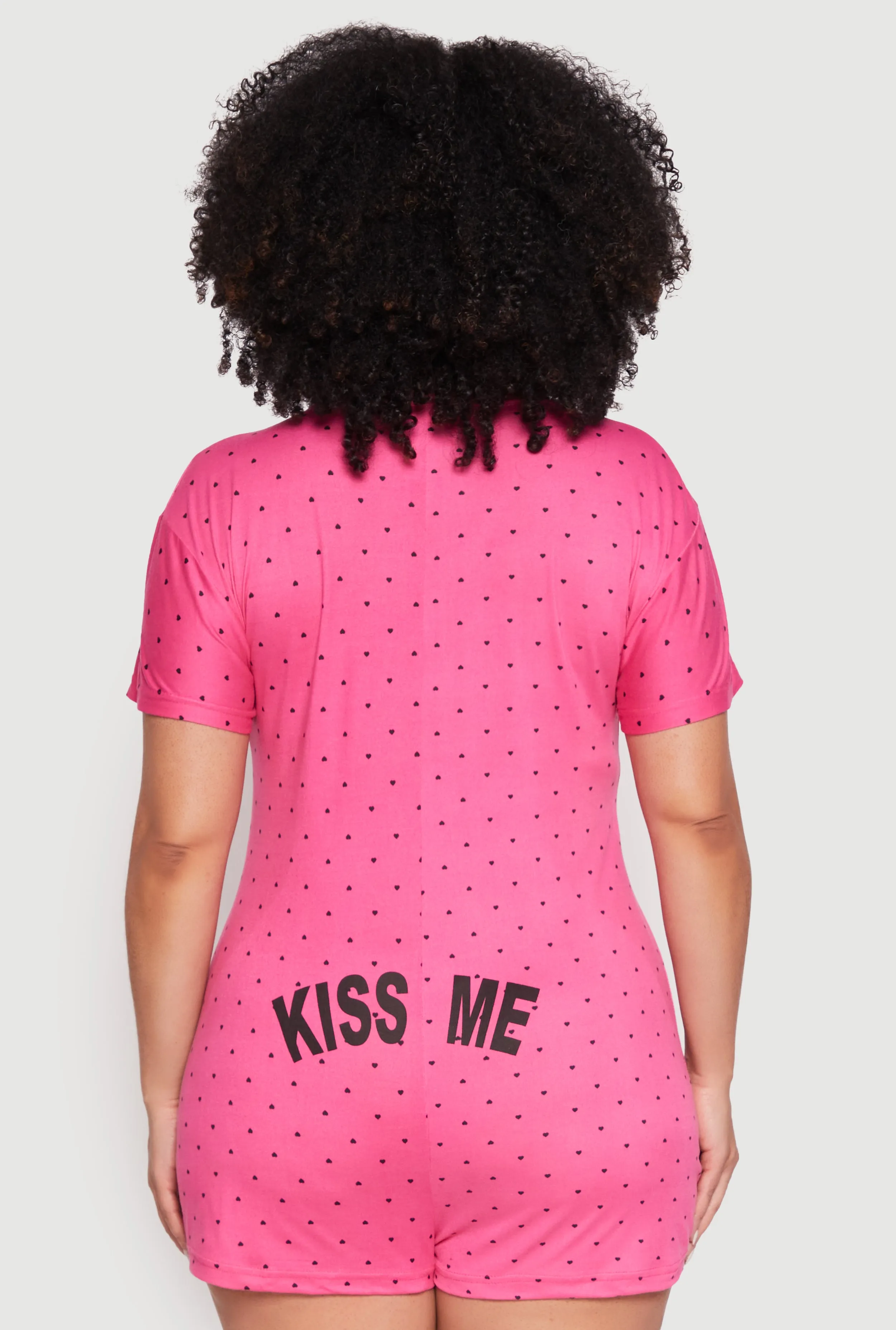 Plus Size Kiss Me Pajama Romper sold by Rainbow product image thumbnail 3