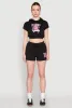 French Terry Bear Graphic Cropped Hoodie sold by Rainbow