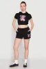 French Terry Bear Graphic Cropped Hoodie sold by Rainbow