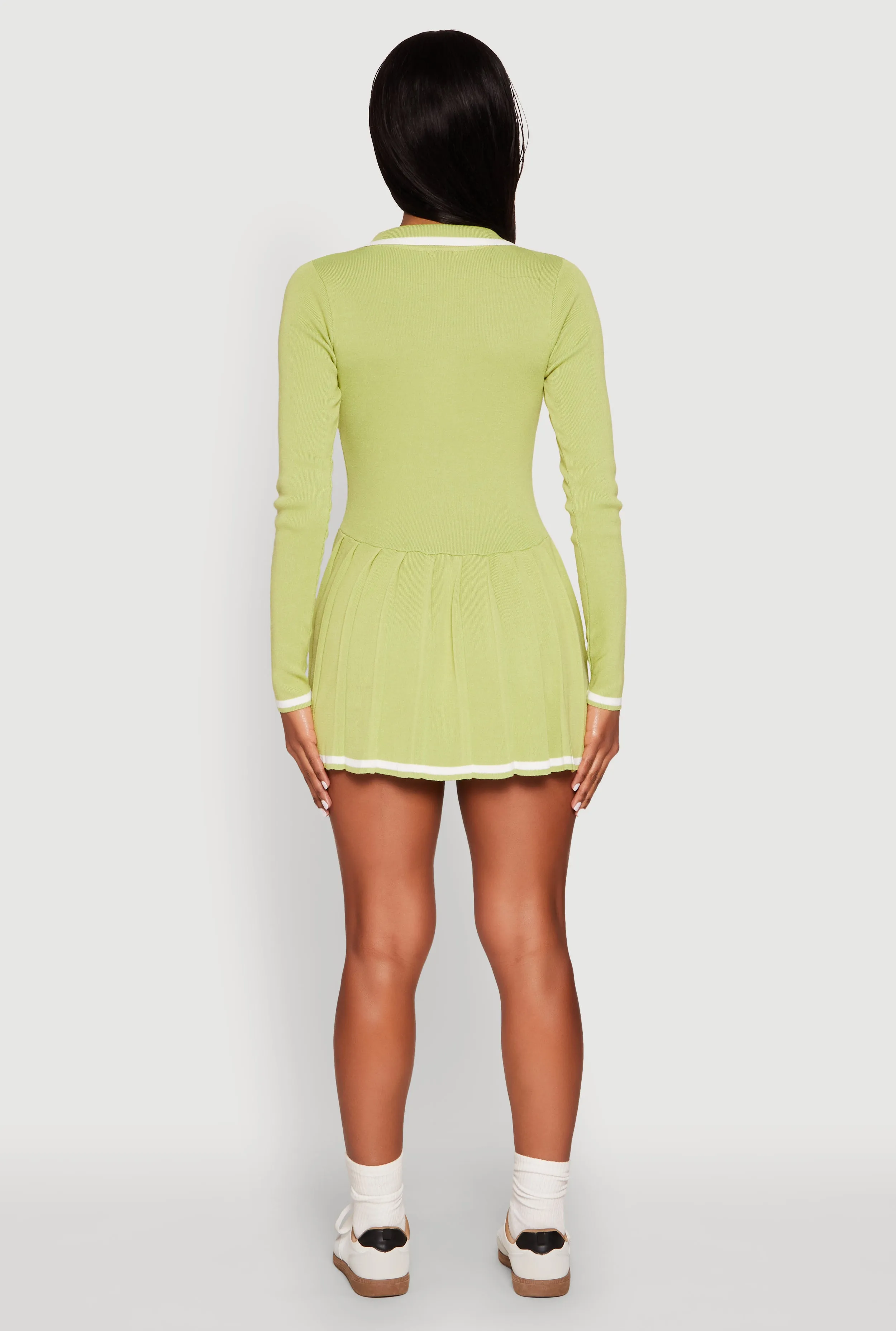 Daisy Pleated Contrast Trim Sweater Dress sold by Rainbow product image thumbnail 5