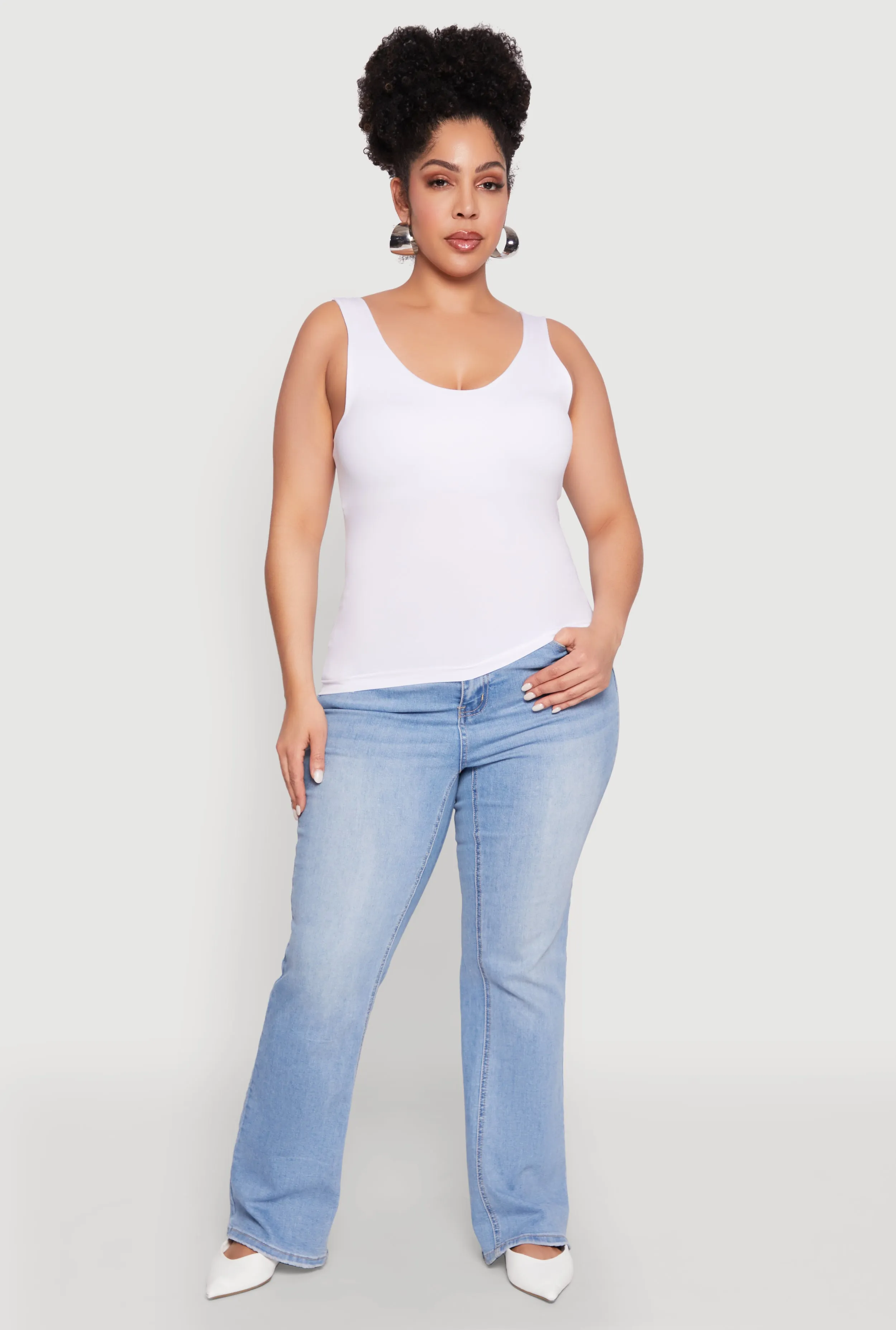 Plus Size Seamless Shelf Bra Tank Top sold by Rainbow