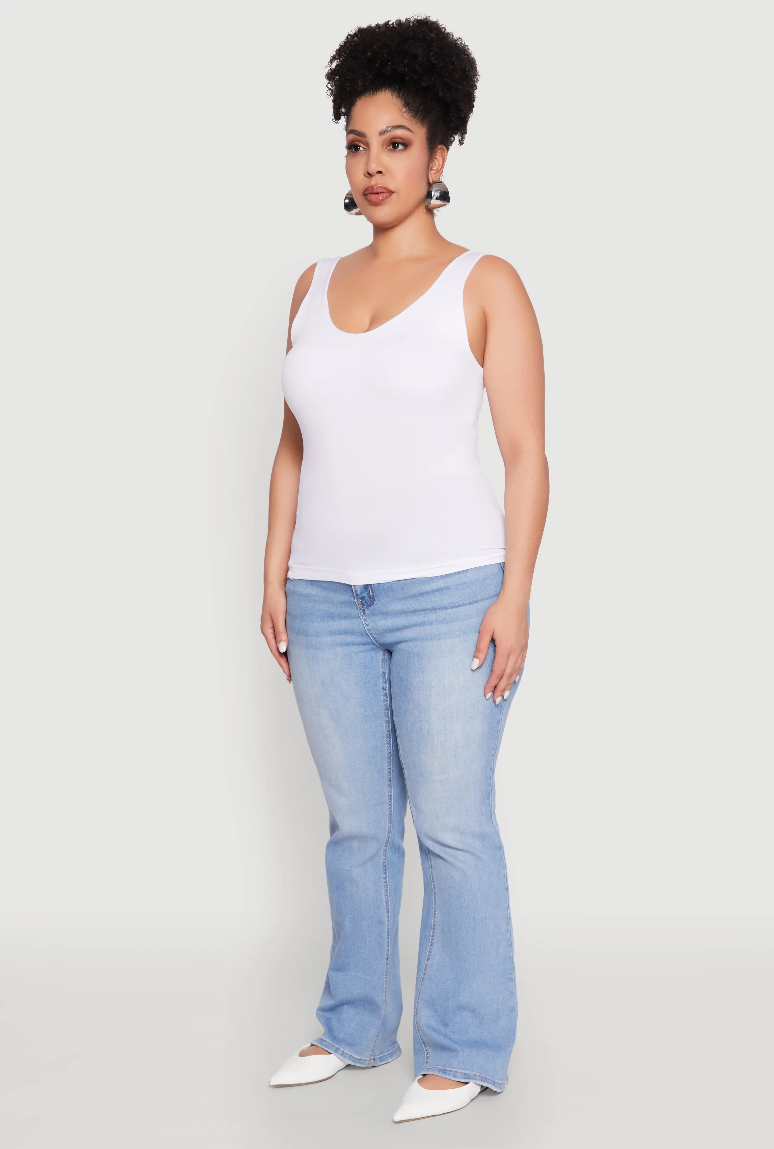 Plus Size Seamless Shelf Bra Tank Top sold by Rainbow product image thumbnail 5