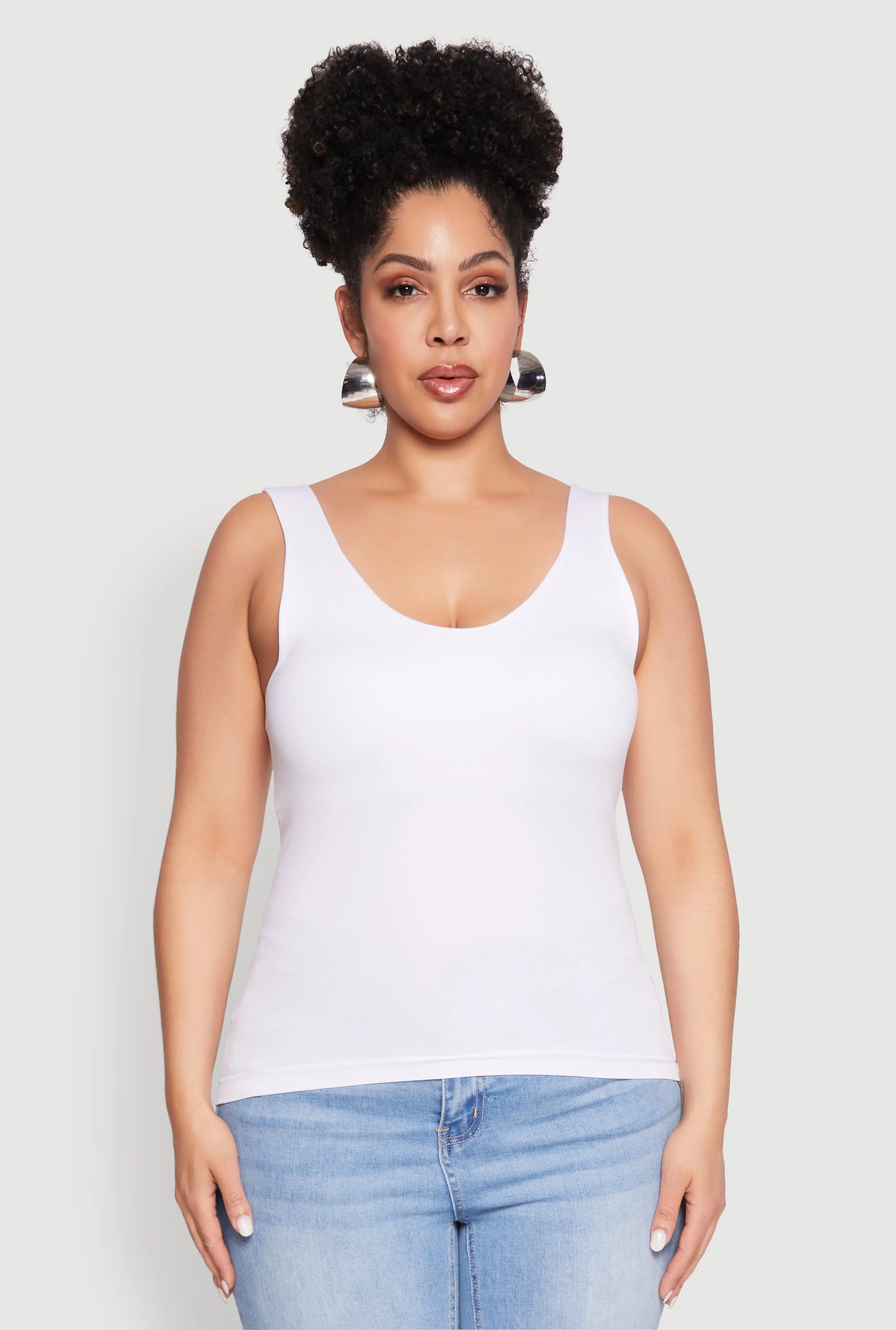 Plus Size Seamless Shelf Bra Tank Top sold by Rainbow product image thumbnail 2