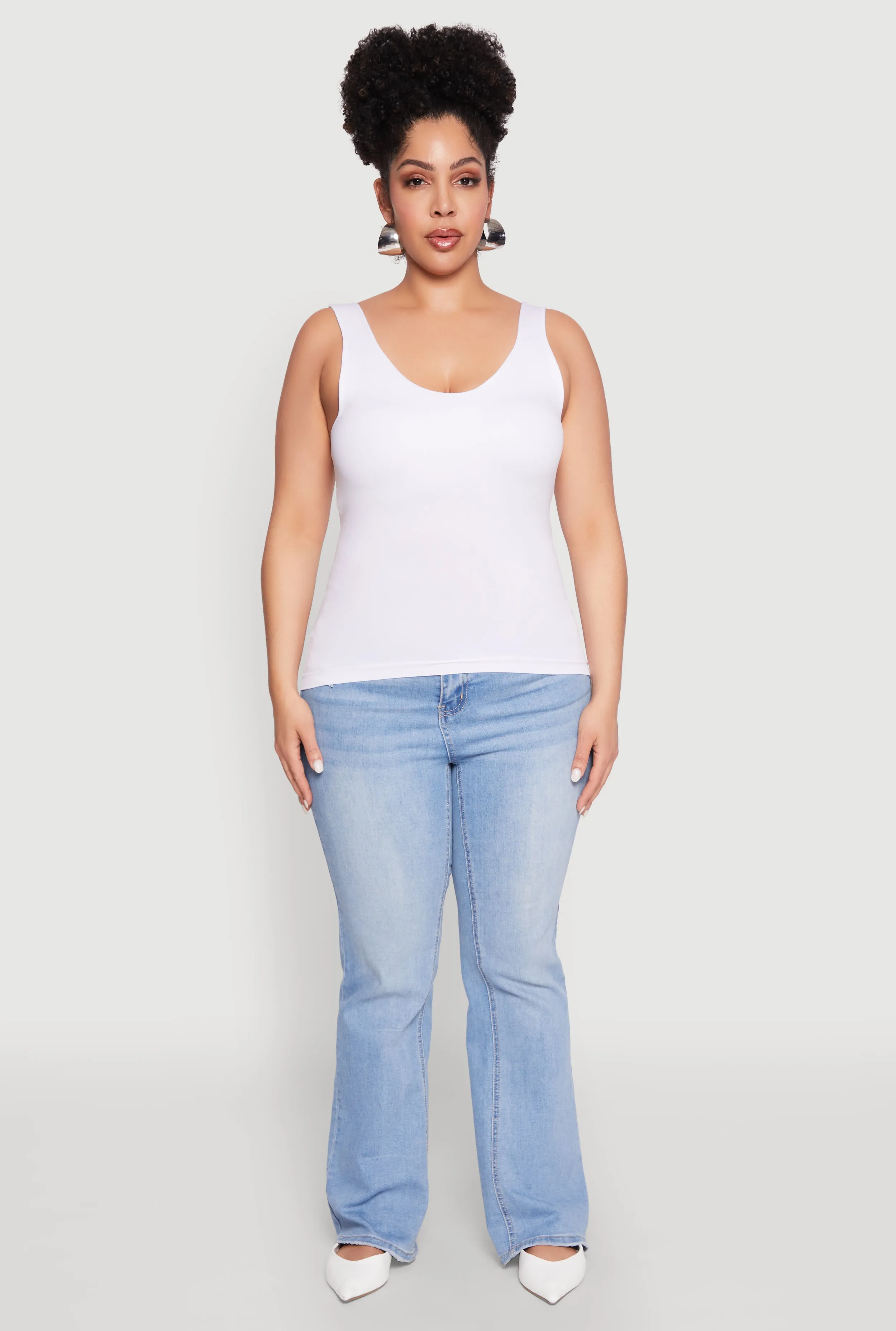 Plus Size Seamless Shelf Bra Tank Top sold by Rainbow product image thumbnail 3