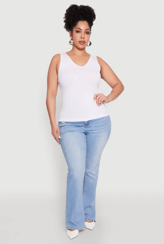 Plus Size Seamless Rib Knit Tank Top sold by Rainbow