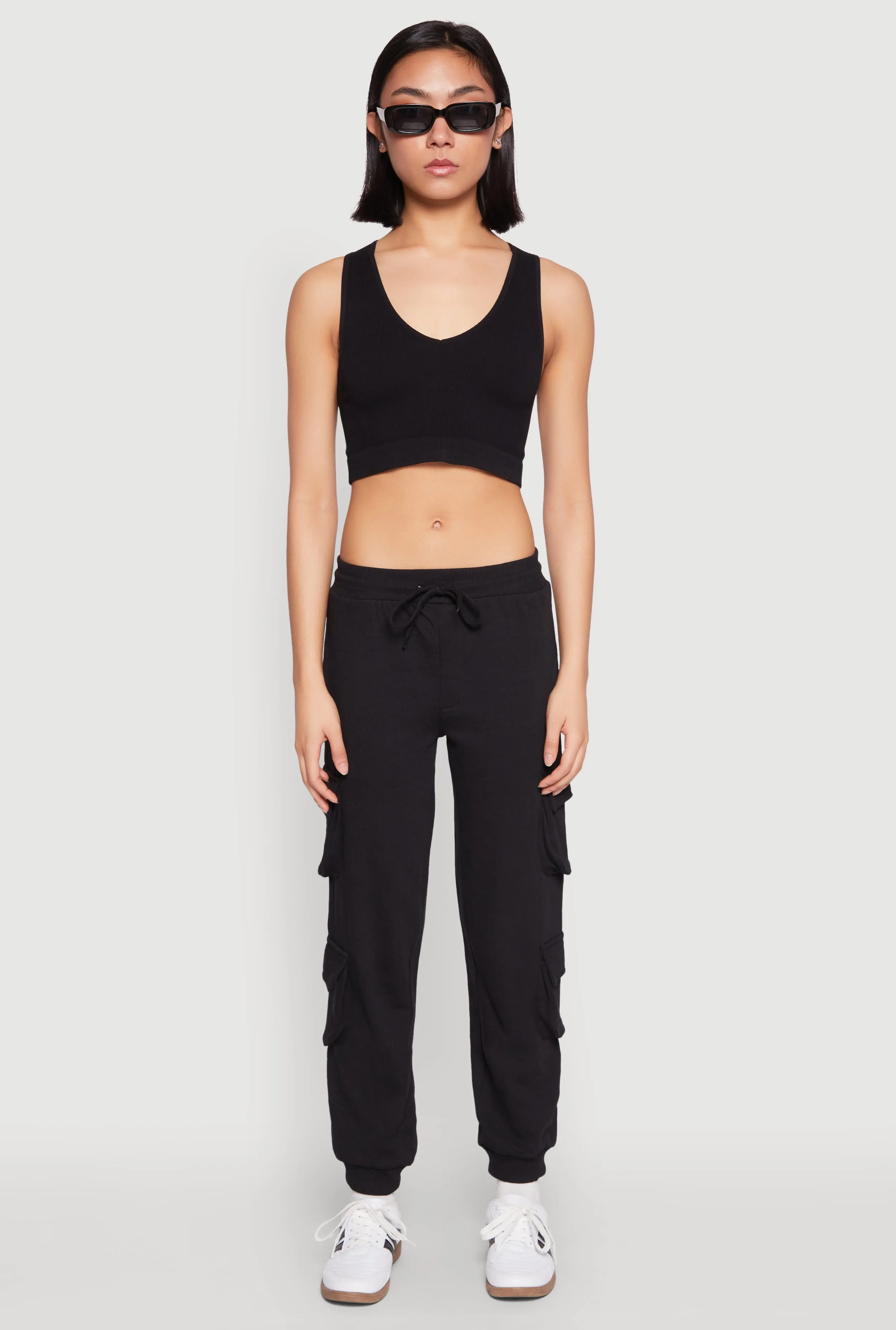 Fleece Lined Cargo Drawstring Joggers sold by Rainbow