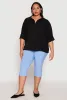 Plus Size Airy Crepe Knit Tabbed Sleeve Shirt sold by Rainbow