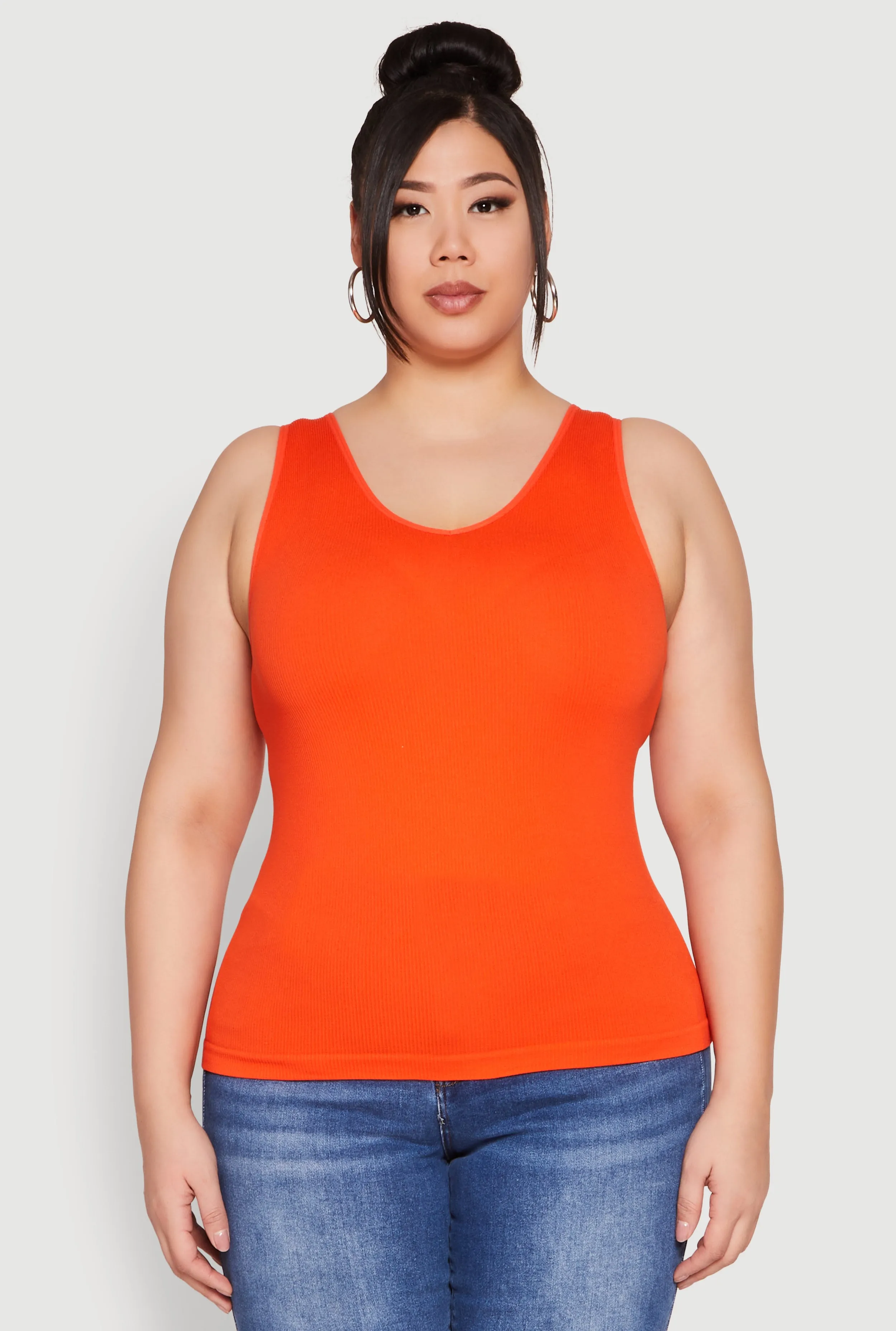 Plus Size Seamless Rib Knit Tank Top sold by Rainbow product image thumbnail 2