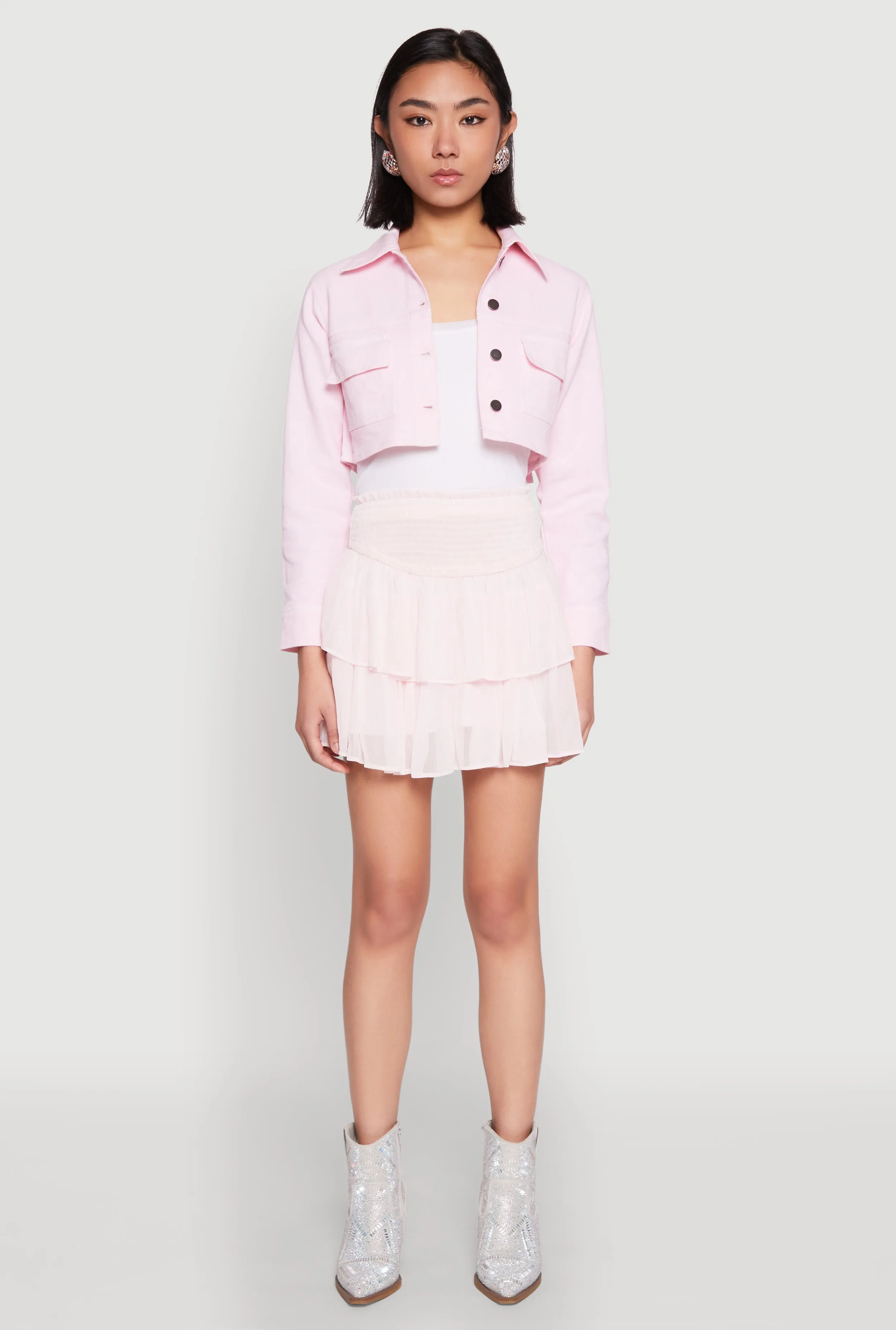 Spoon Jeans Smocked Waist Tiered Skirt sold by Rainbow product image thumbnail 2